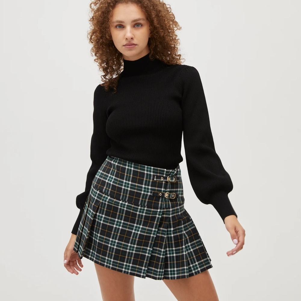 Hill House Inola Skirt Green Wallace Plaid